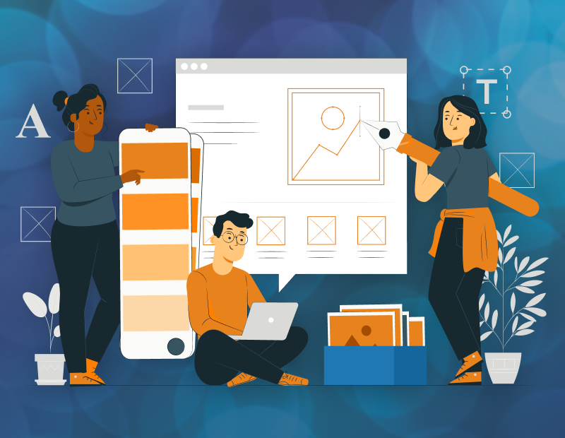 Title Illustration Showing UX Designers In Action