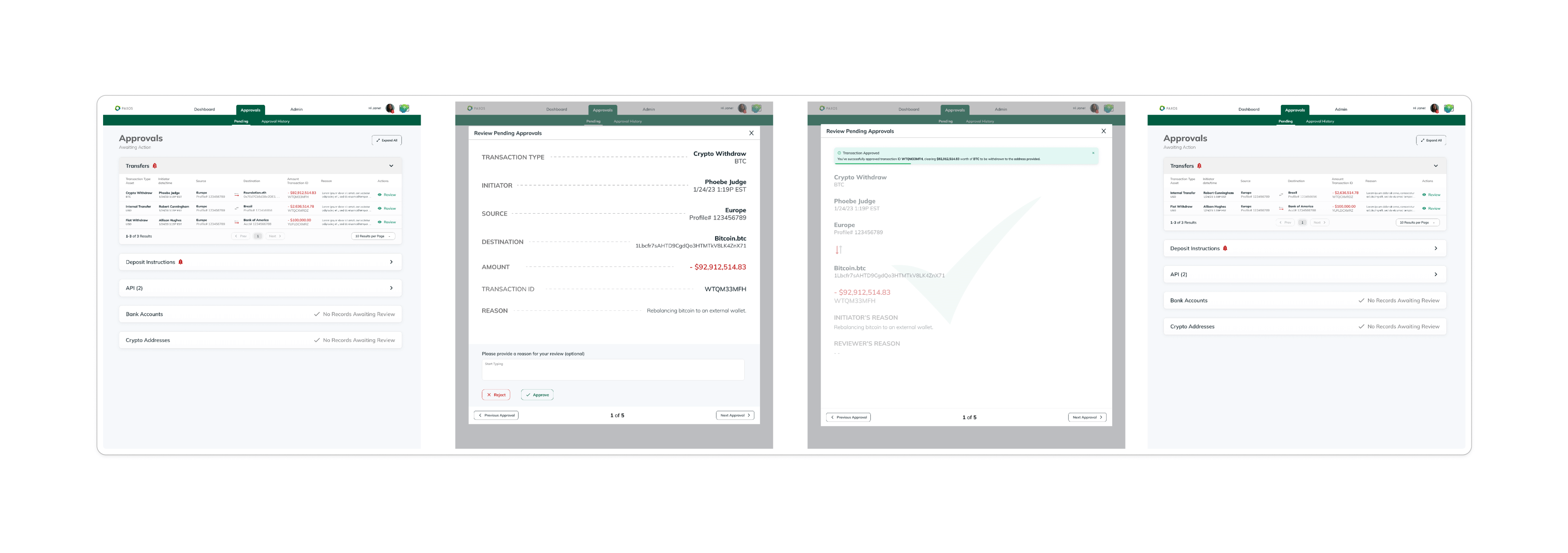 Dashboard Mockup - Approval Review